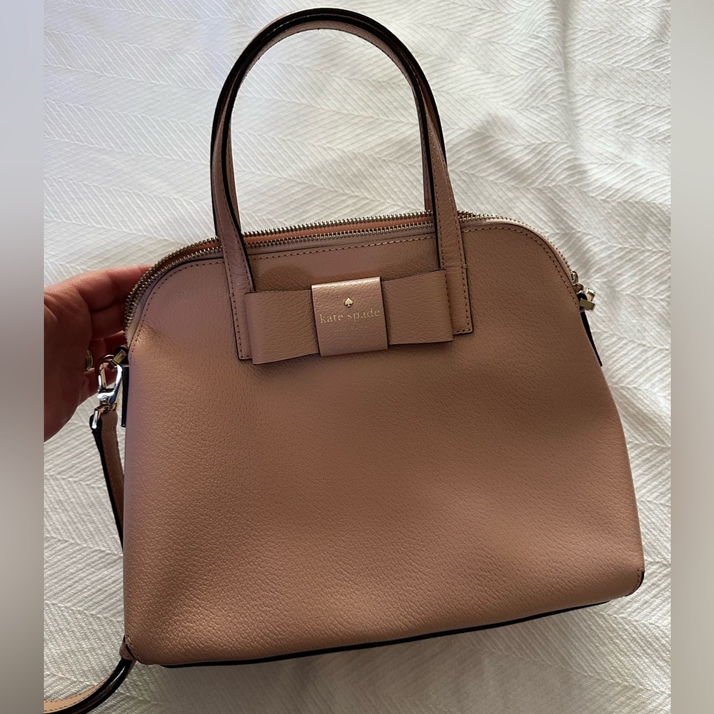 Kate Spade Pink/Tan Purse with Adjustable Crossbody Strap